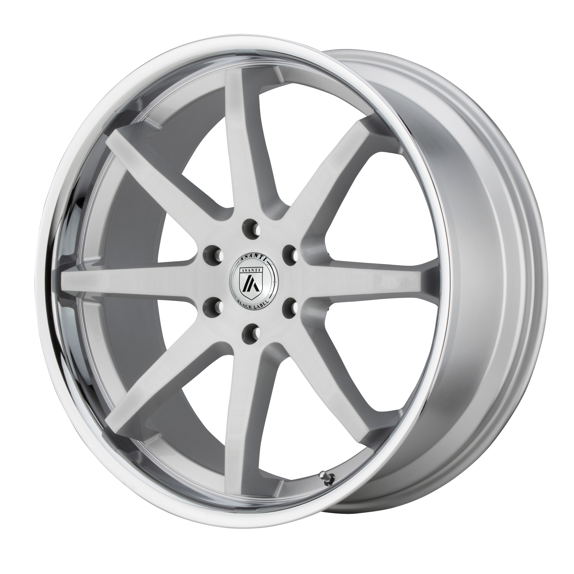 22x9.5 Asanti Black Label Wheels ABL-32 KAISER 5x120 30 offset 74.1 hub SILVER - ABL32-22952430