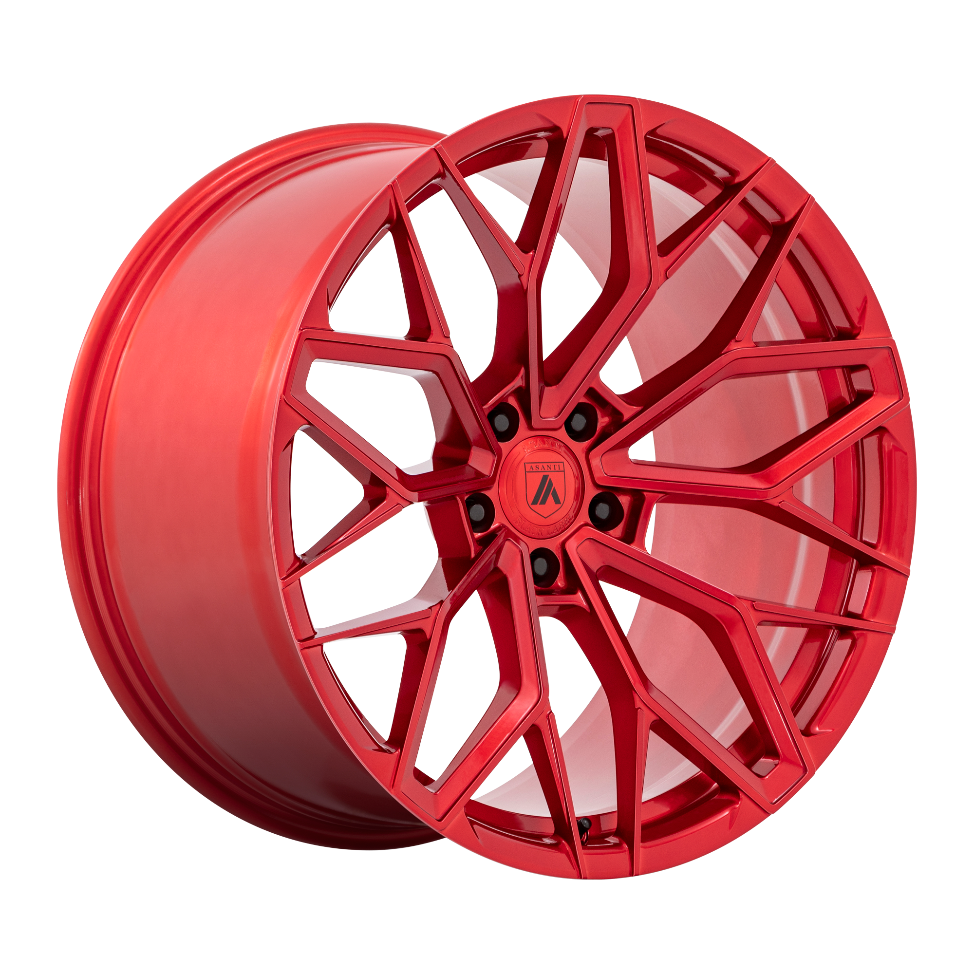 20x9.5 Asanti Black Label Wheels AB039 MOGUL 5 5x115 15 offset 71.5 hub RED - AB039QX20951515