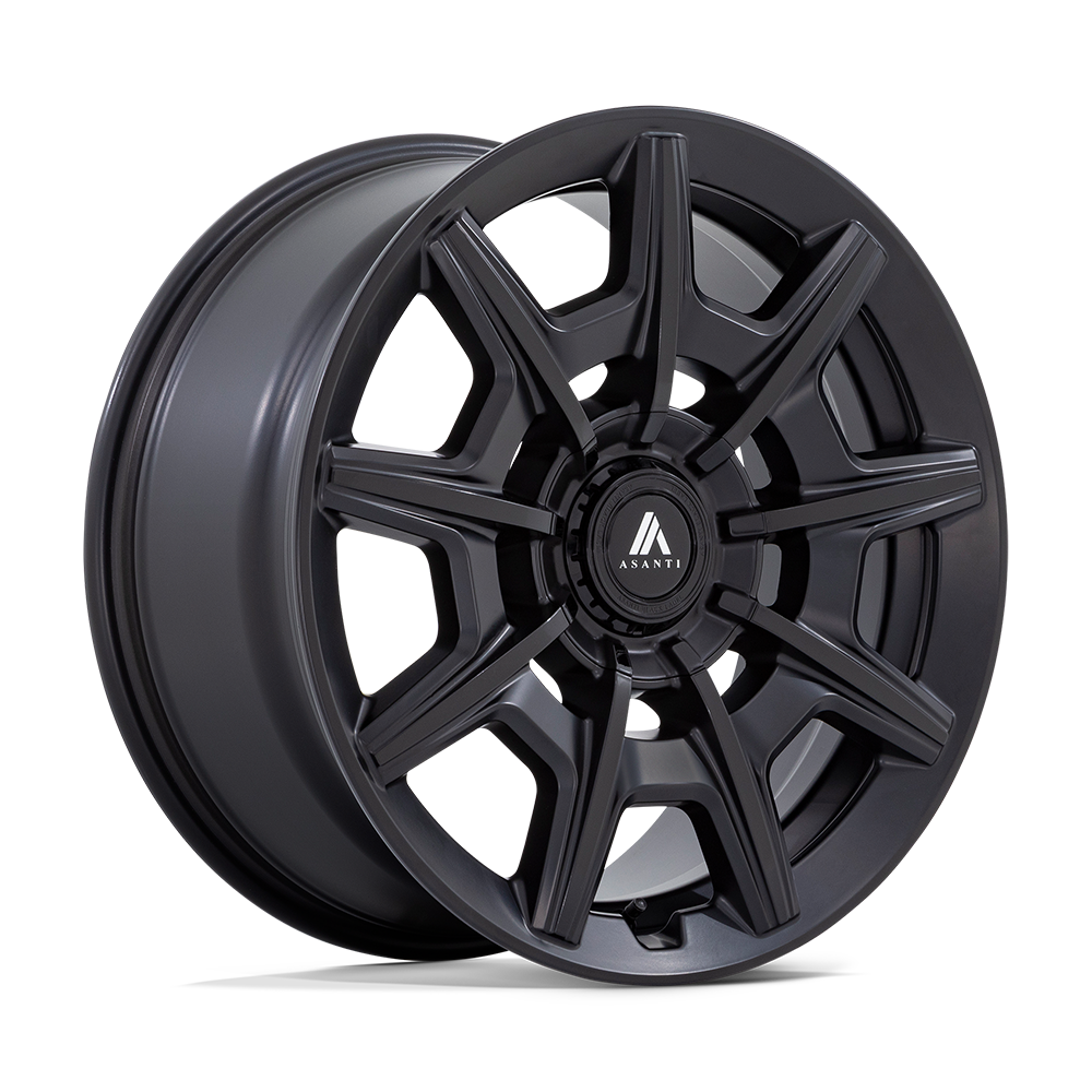 22x9 Asanti Black Label Wheels AB041 ESQUIRE 5x108/5x114.3 38 offset 72.6 hub BLACK - AB041MB22900138