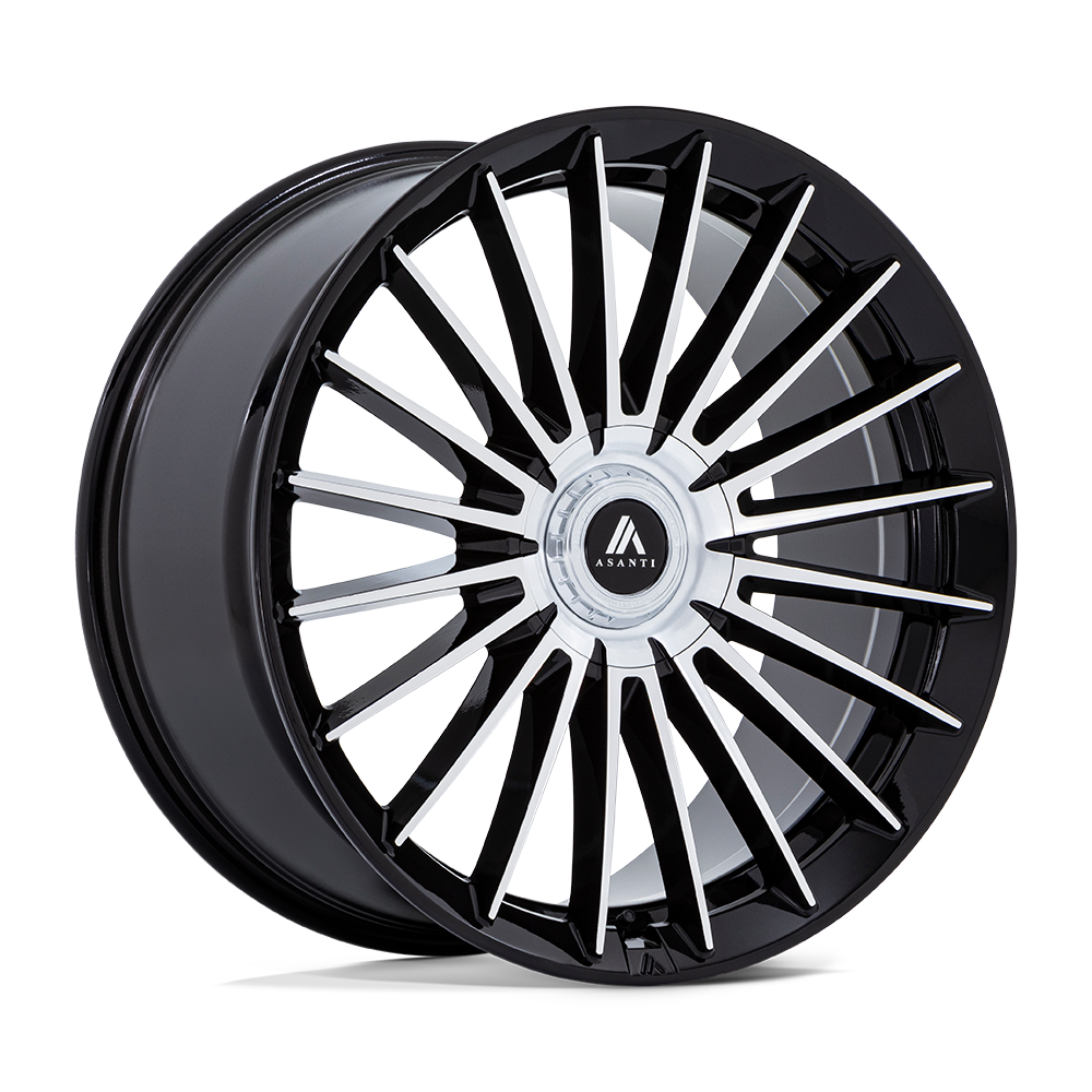 20x9 Asanti Black Label Wheels AB048 VICEROY 5x115/5x120 15 offset 74.1 hub BLACK - AB048BD20902015