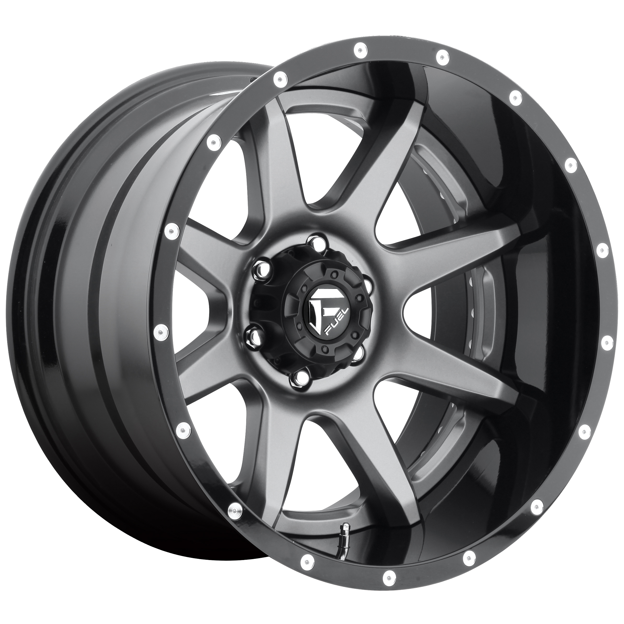 20x10 Fuel Offroad Wheels D238 RAMPAGE 5x127 -19 offset 78.1 hub GRAY - D23820007347