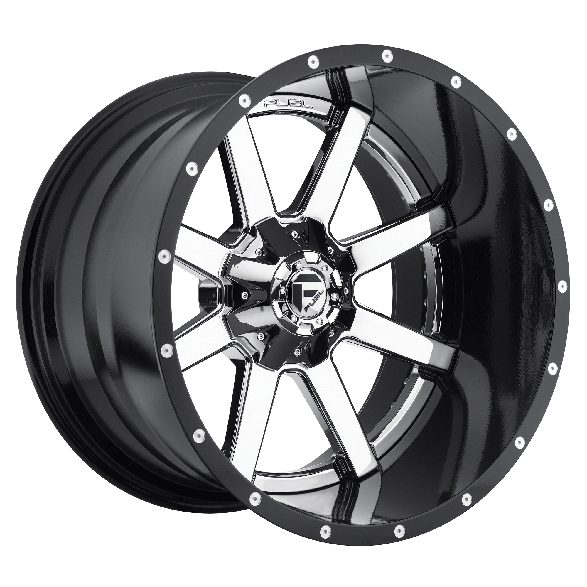 20x10 Fuel Offroad Wheels D260 MAVERICK 8x180 -19 offset 125.1 hub CHROME - D26020001847
