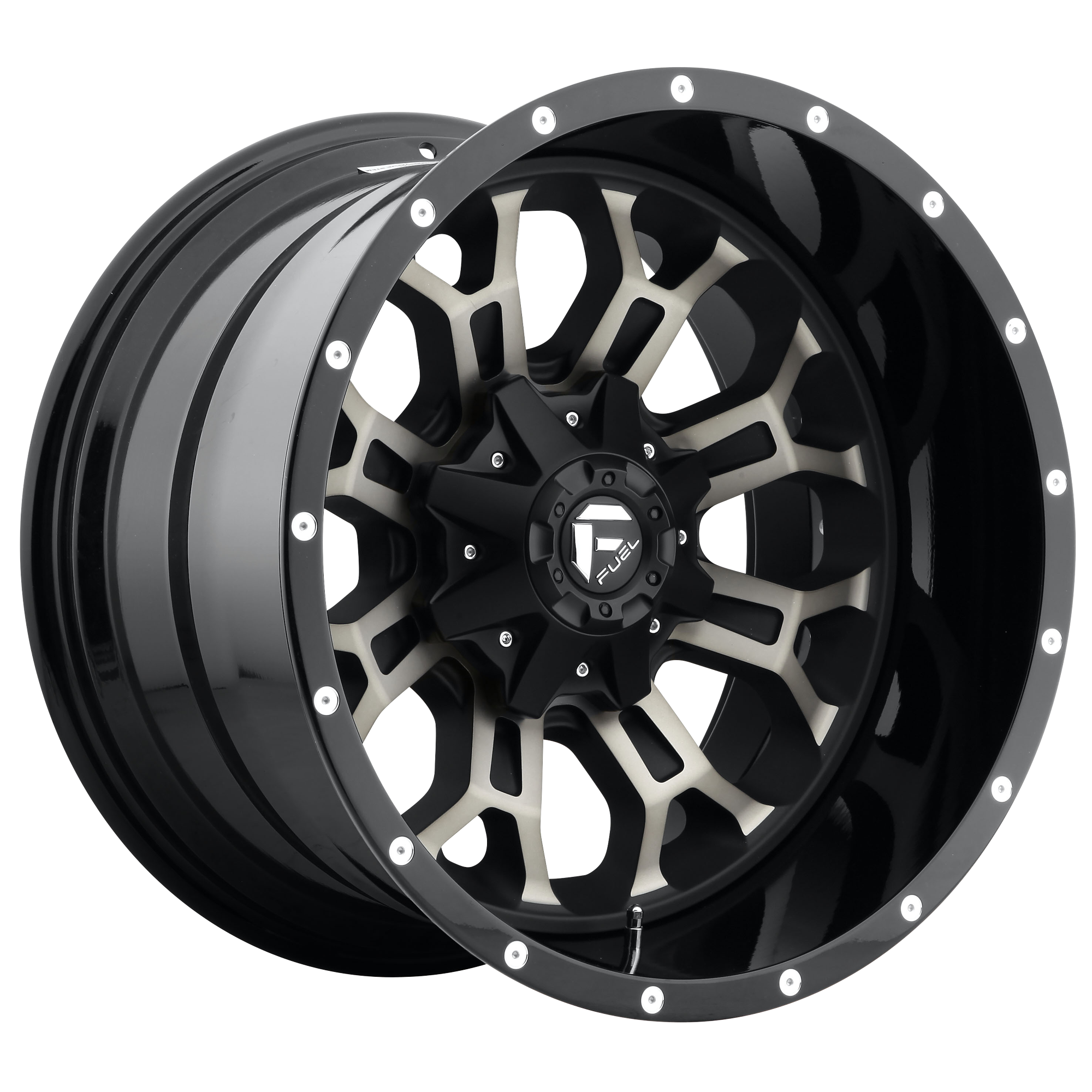 20x10 Fuel Offroad Wheels D268 CRUSH 8x165.1 -19 offset 125.2 hub BLACK - D26820008247