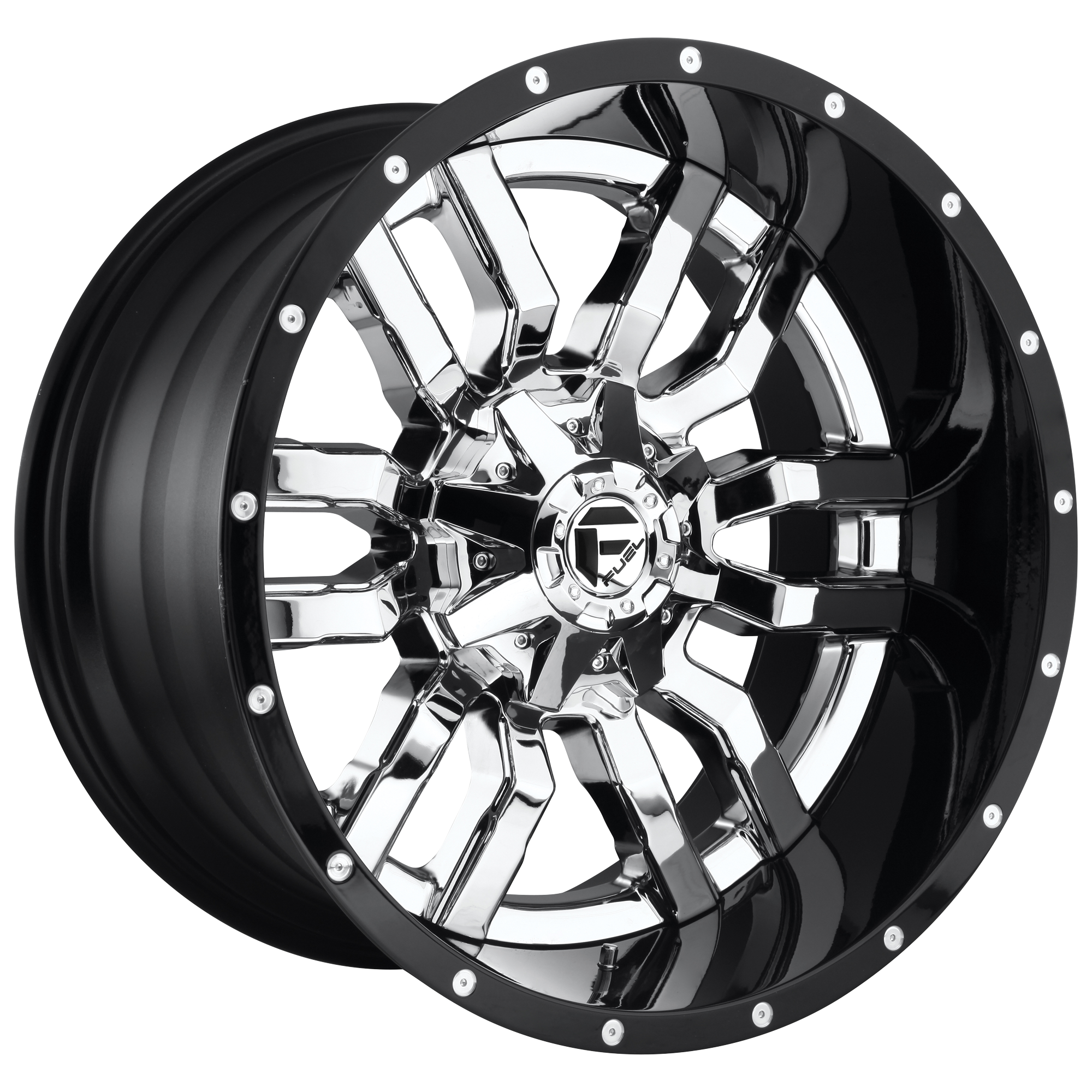 20x10 Fuel Offroad Wheels D270 SLEDGE 8x165.1 -18 offset 125.1 hub CHROME - D27020008247