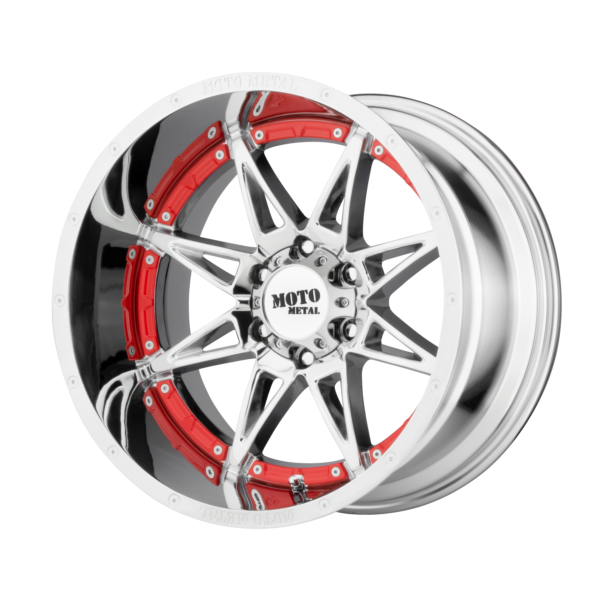 17x9 Moto Metal Offroad Wheels MO993 HYDRA 8x165.1 -12 offset 125.1 hub CHROME - MO99379080212N