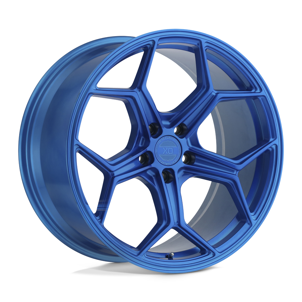 19x8.5 XO Wheels HELSINKI 5x120 35 offset 76.1 hub BLUE - 1985HLK355120U76