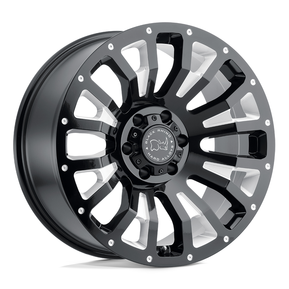 20x12 Black Rhino Hard Alloys PINATUBO 8x180 -44 offset 125.1 hub BLACK - 2012PNT-48180B25