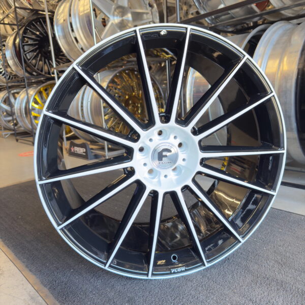 22x9/10 Forgiato Wheels Flow 002 Custom 2-tone Paint Black/White 4 Wheels Tires Package 5x112 5x114.3 5x120 5x115