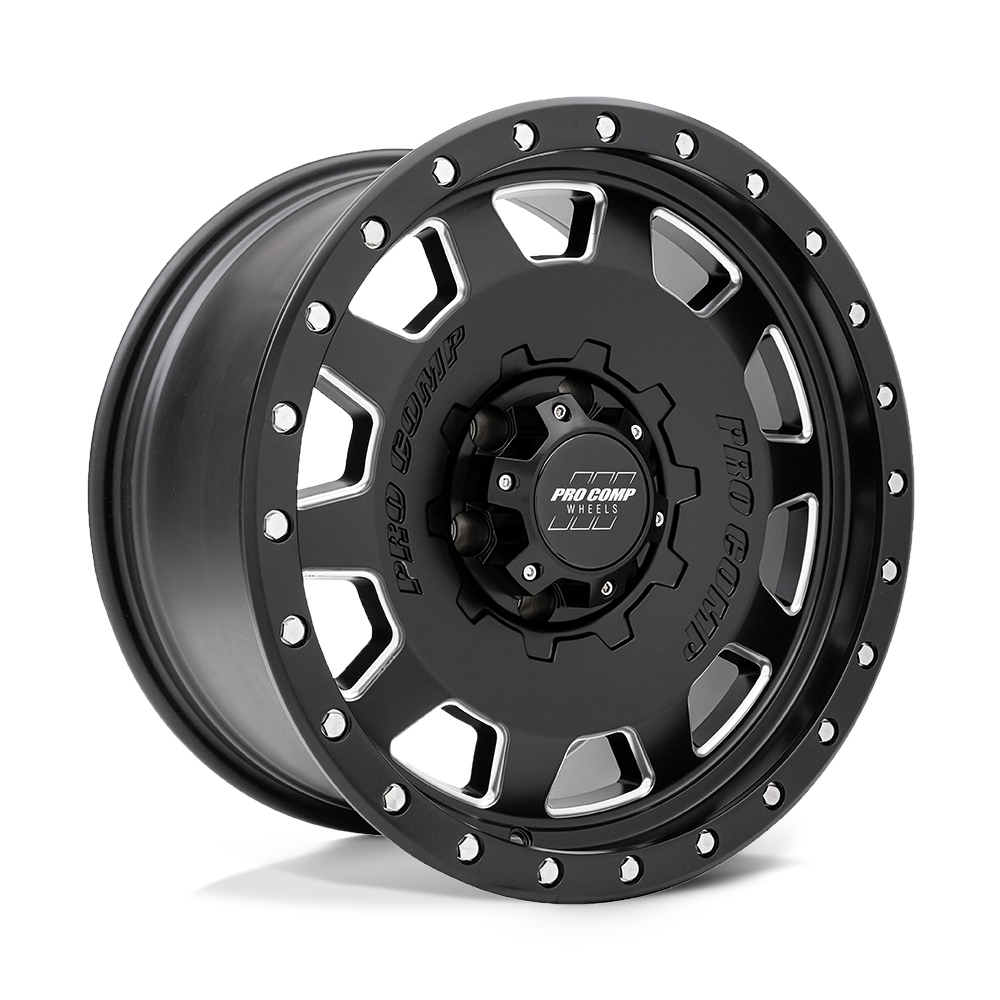 17x9 Pro Comp Alloys PA60 HAMMER 5x127 -6 offset 71.5 hub BLACK - PXA5160-7973