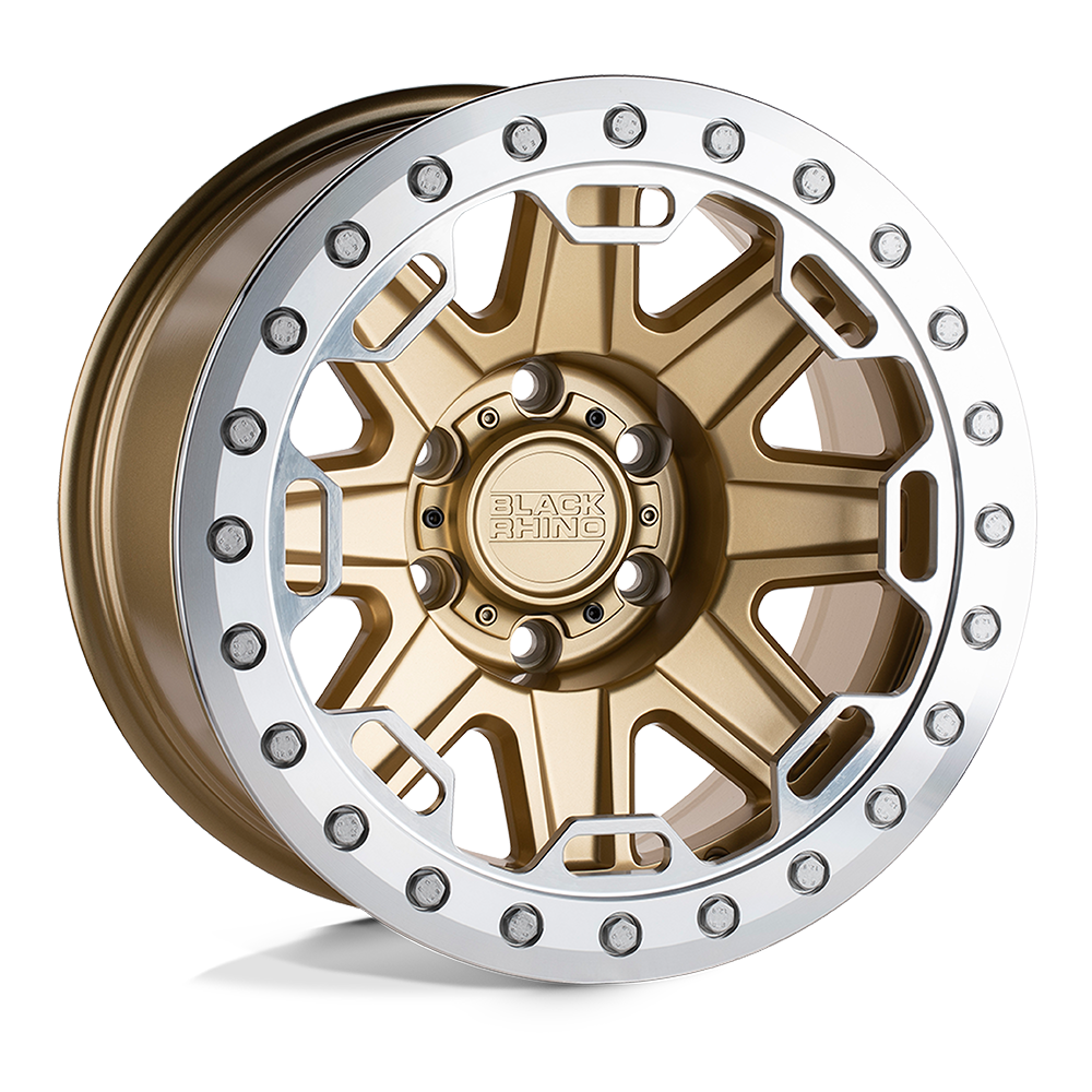 17x8.5 Black Rhino Hard Alloys RIFT BEADLOCK 5x114.3 -38 offset 71.5 hub GOLD - 1785RFT-85114L71