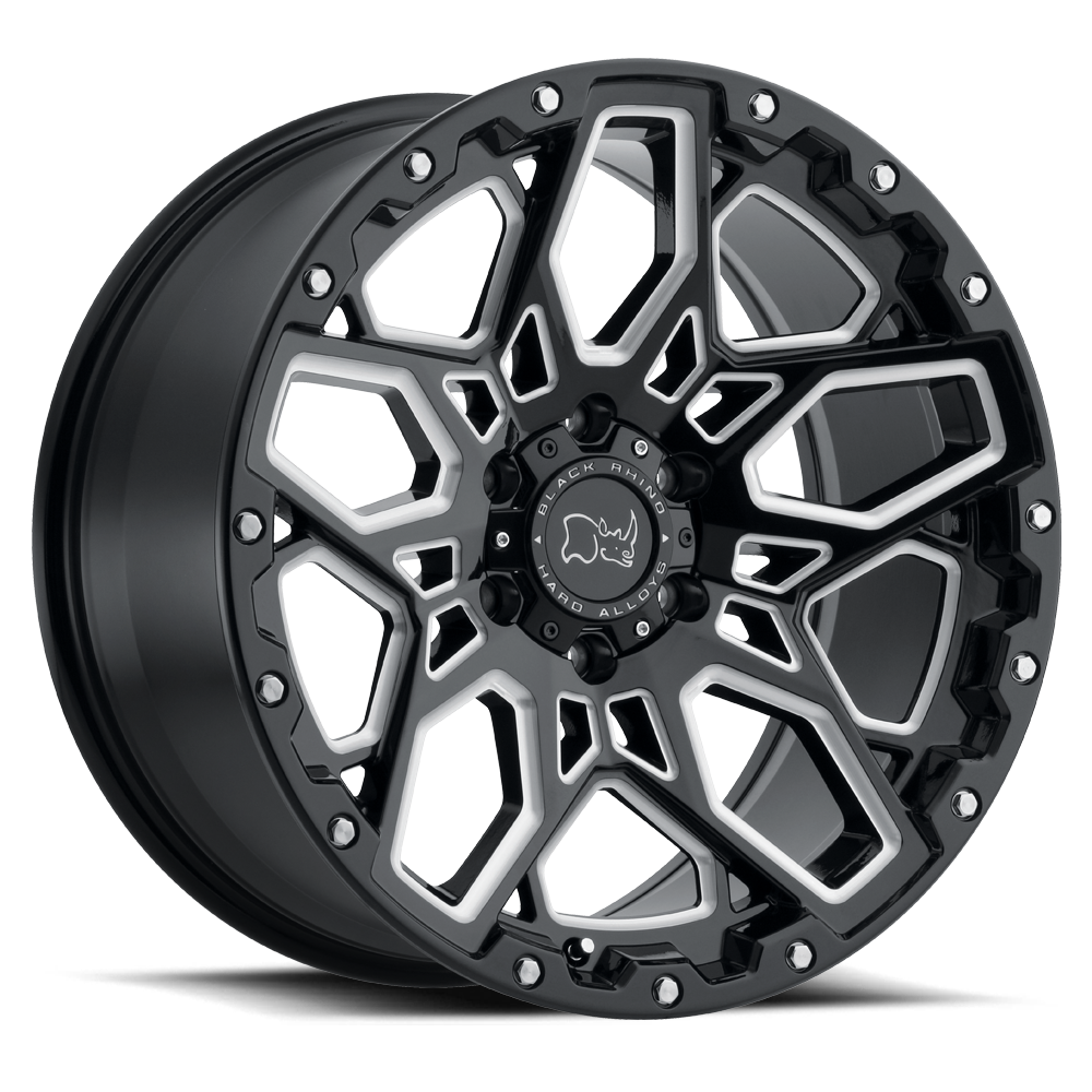 17x9.5 Black Rhino Hard Alloys SHRAPNEL 5x127 -18 offset 71.5 hub BLACK - 1795SHR-85127B71