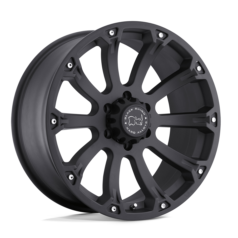 18x9 Black Rhino Hard Alloys SIDEWINDER 6x135 -12 offset 87.1 hub BLACK - 1890SID-26135B87