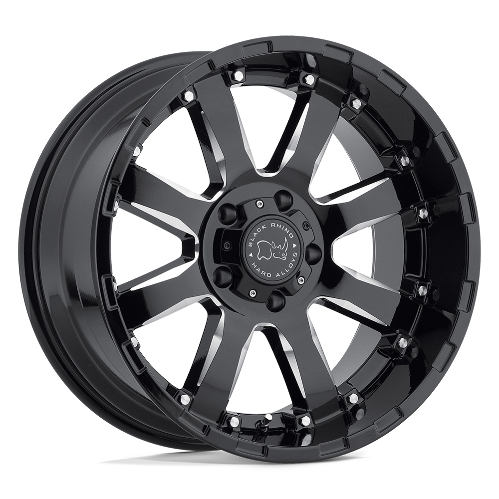 17x9 Black Rhino Hard Alloys SIERRA 8x165.1 -12 offset 122.4 hub BLACK - 1790SRA-28165B22