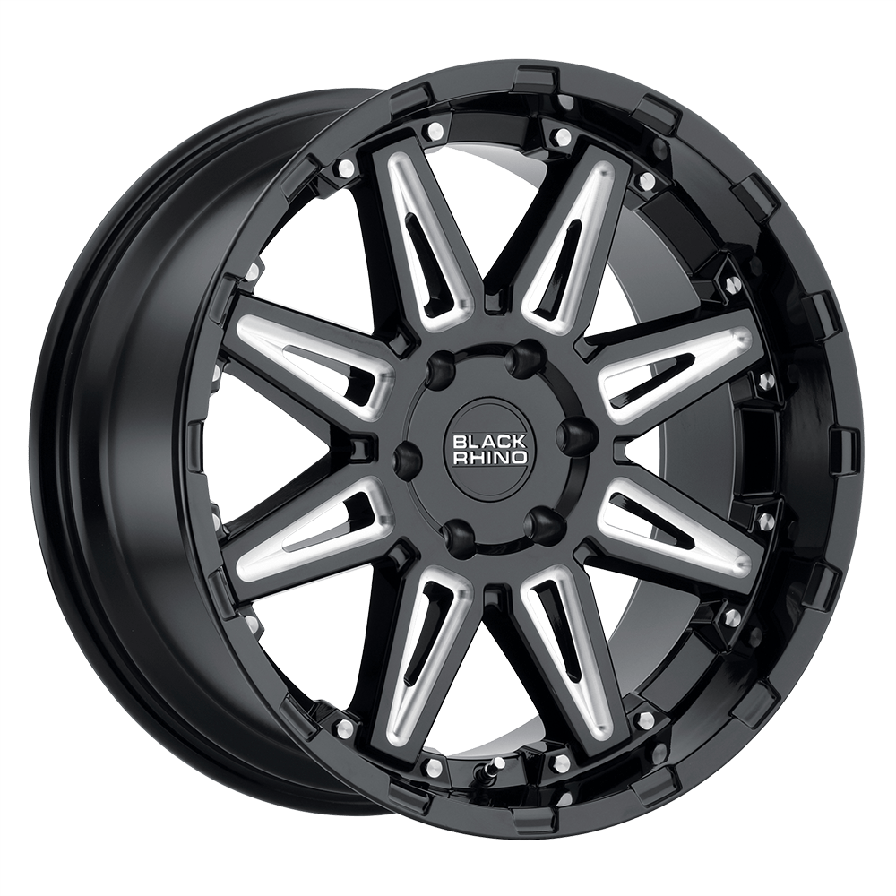 18x9.5 Black Rhino Hard Alloys RUSH 6x120 12 offset 67.06 hub BLACK - 1895RSH126120B67
