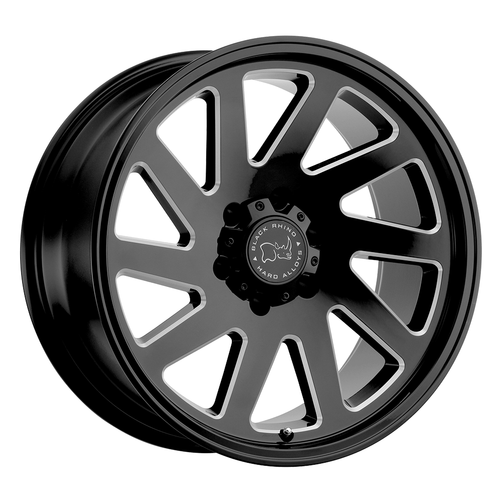 22x12 Black Rhino Hard Alloys THRUST 8x180 -44 offset 125.1 hub BLACK - 2212THR-48180B25