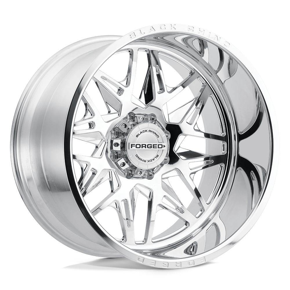22x14 Black Rhino Hard Alloys TWISTER 8x180 -76 offset 125.1 hub POLISHED - 2214TWS-68180P25R