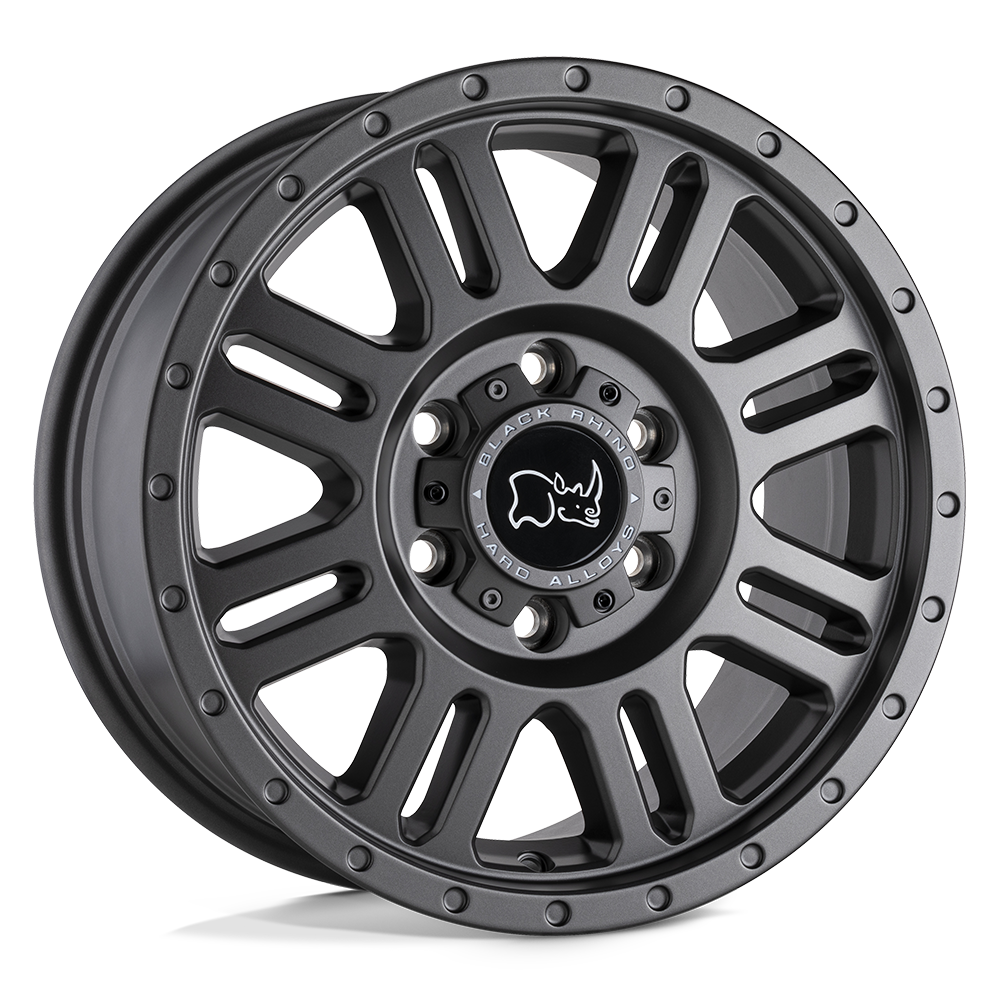 17x8 Black Rhino Hard Alloys YELLOWSTONE 6x130 38 offset 84.1 hub GRAY - 1780YWN386130G84