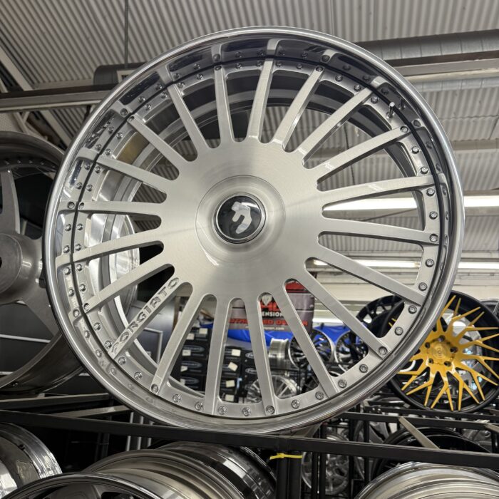 30" Forgiato Wheels Andata XL Floater Cap Brushed Silver Chrome Lip 6 lug