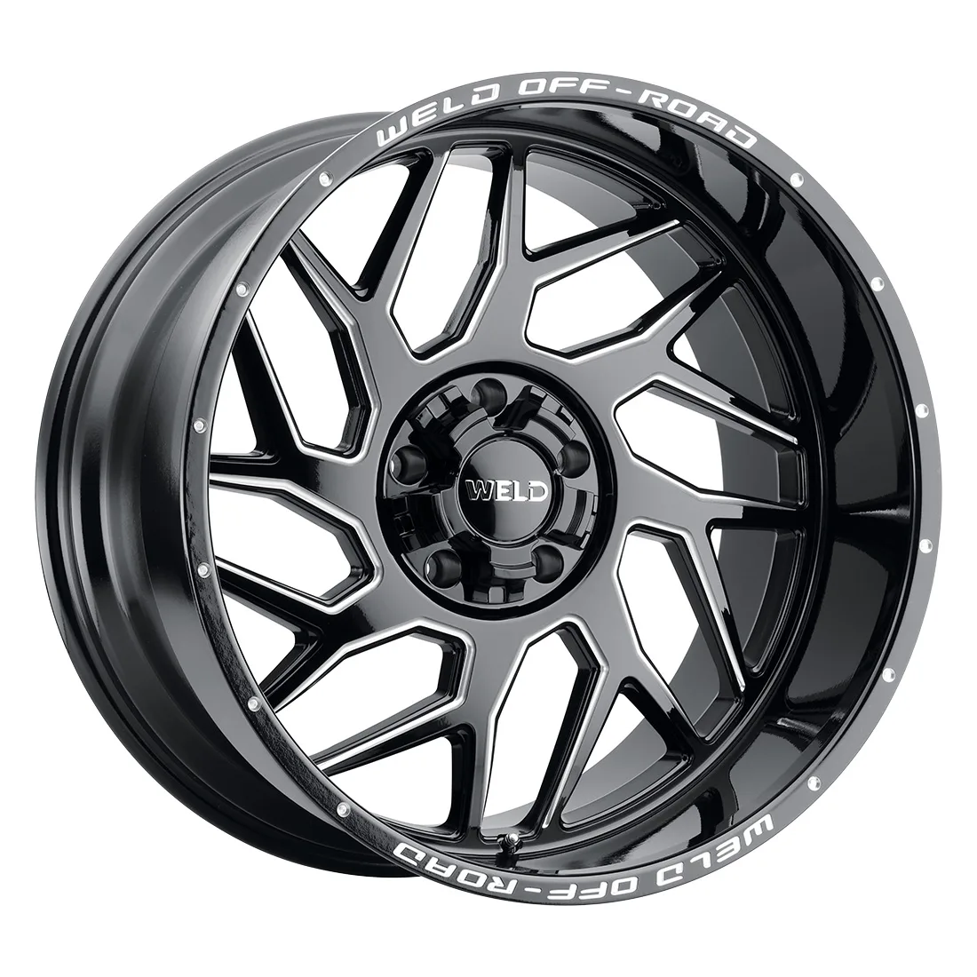 22x12 WELD Off-Road  5x127 Fulcrum Gloss Black Milled -44 offset 87.1 hub W11722057475