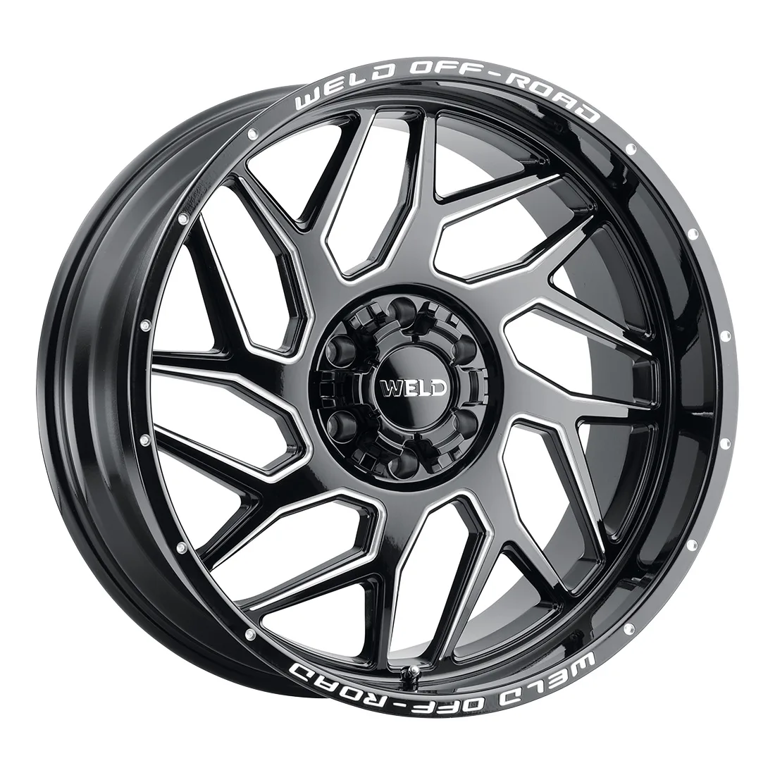 22x10 WELD Off-Road  6x135 Fulcrum Gloss Black Milled -18 offset 106.1 hub W11720098475