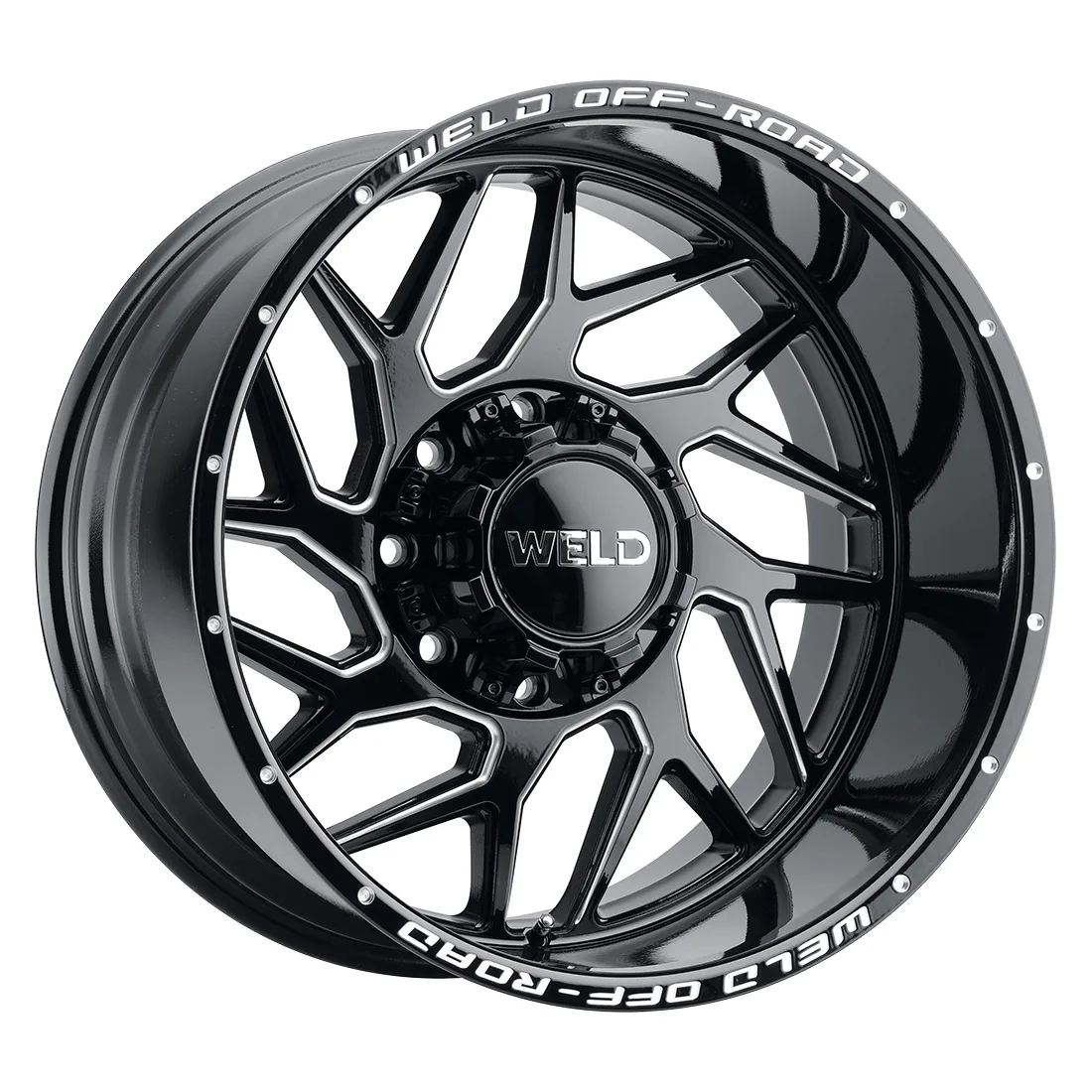 20x10 WELD Off-Road  8x165.1 Fulcrum Gloss Black Milled -18 offset 125.1 hub W11700082475