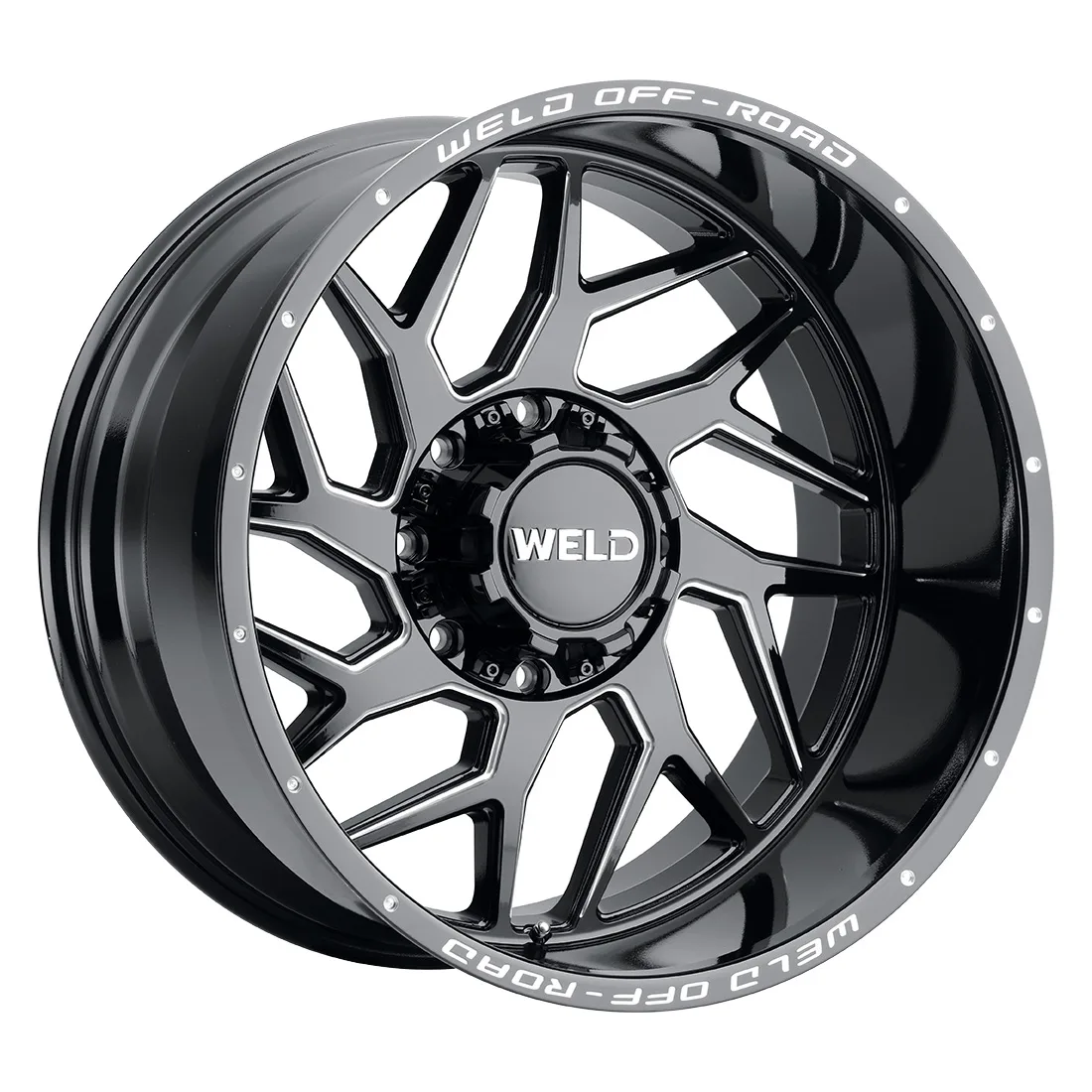 22x12 WELD Off-Road  8x170 Fulcrum Gloss Black Milled -44 offset 125.1 hub W11722017475