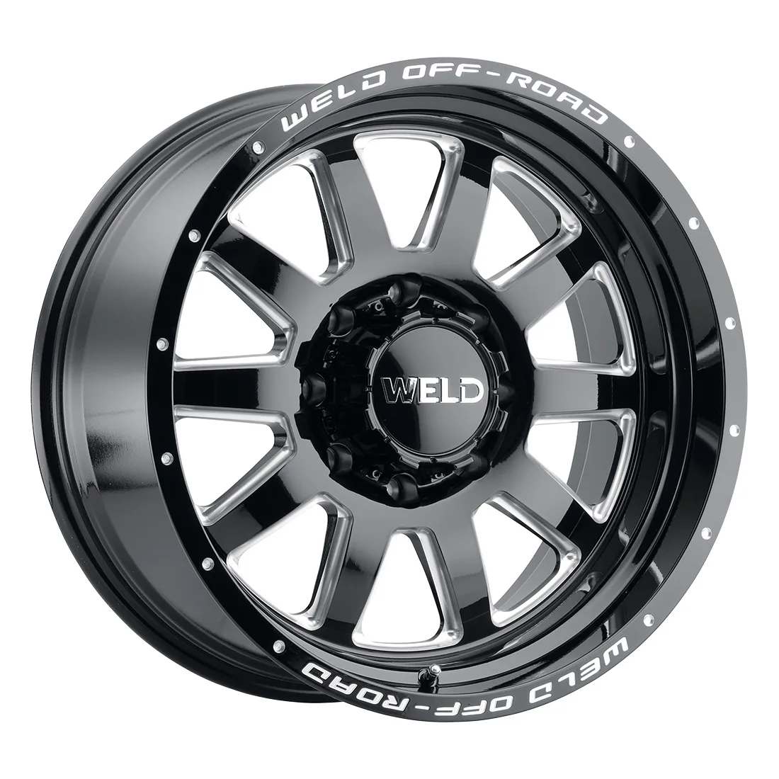 20x9 WELD Off-Road  8x165.1 Stealth Gloss Black Milled 0 offset 125.1 hub W10209082501